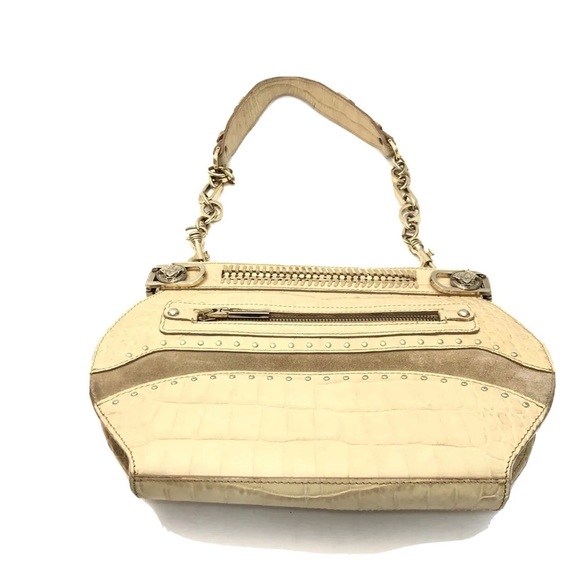 Versace Cream and Gold Textured Shoulder Bag - Picture 5 of 13